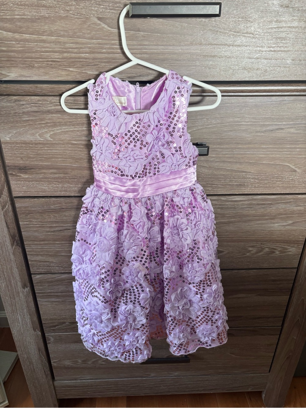 American Princess Girls Lavender Floral Sequin Party Dress 3T